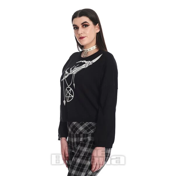 Banned Night Whisperer Pentagram Jumper (Black) 5 Banned Night Whisperer Pentagram Jumper (Black) - Image 3