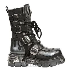 New Rock M.107-S2 Reactor Demon Flame Calf Boots (Black) -Unique Clothing&Accessories 0dce647c8eaa215909660bc10d7d 128446 m 107 s2 a