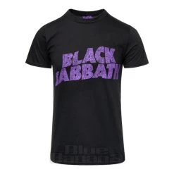 Official Black Sabbath Wavy Logo T Shirt (Black/Purple)