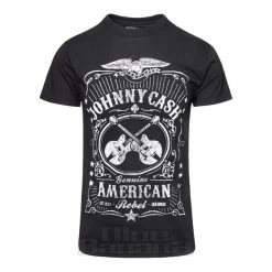 Official Johnny Cash American Rebel T Shirt (Black)