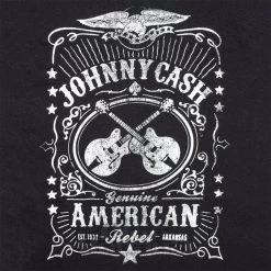 Official Johnny Cash American Rebel T Shirt (Black) -Unique Clothing&Accessories 122308 b