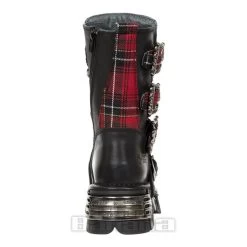 New Rock M.391T-S1 Reactor Tartan Half Boots (Black/Red) -Unique Clothing&Accessories 128731 m 391t s1 d