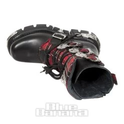 New Rock M.391T-S1 Reactor Tartan Half Boots (Black/Red) -Unique Clothing&Accessories 128731 m 391t s1 f
