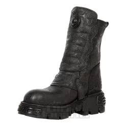 New Rock M.373X-S25 Wild Reactor Vintage Half Boots (Black) -Unique Clothing&Accessories 128840 m 373x s25 b