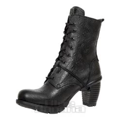 New Rock M.TR001X-S2 Trail Floral Heeled Boots (Black) -Unique Clothing&Accessories 128894 m tr001x s2 b