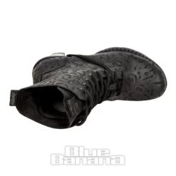 New Rock M.TR001X-S2 Trail Floral Heeled Boots (Black) -Unique Clothing&Accessories 128894 m tr001x s2 f