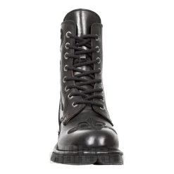 New Rock M.NEWMILI118-S1 Mili Embroidered Half Boots (Black) -Unique Clothing&Accessories 129145 m newmili118 s1 c