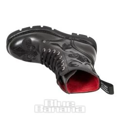 New Rock M.NEWMILI118-S1 Mili Embroidered Half Boots (Black) -Unique Clothing&Accessories 129145 m newmili118 s1 f