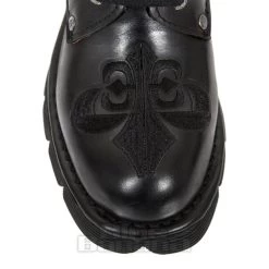 New Rock M.NEWMILI118-S1 Mili Embroidered Half Boots (Black) -Unique Clothing&Accessories 129145 m newmili118 s1 g