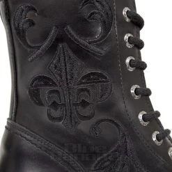 New Rock M.NEWMILI118-S1 Mili Embroidered Half Boots (Black) -Unique Clothing&Accessories 129145 m newmili118 s1 h