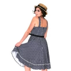 Voodoo Vixen Heart Gingham Flare Dress (Black) -Unique Clothing&Accessories 13445f6f71038af87ea0a4a0c83e