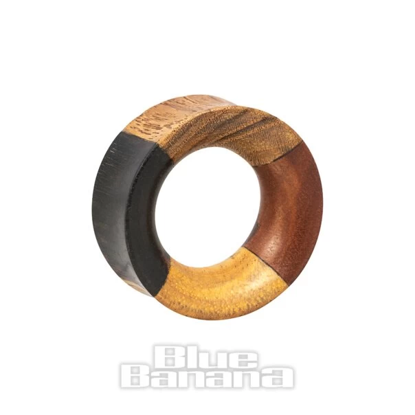 Blue Banana 4 Quarter Wood Flesh Tunnel 42 - 52mm (Brown) 3 Blue Banana 4 Quarter Wood Flesh Tunnel 42 - 52mm (Brown)