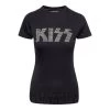 Official KISS Logo Diamante Skinny T Shirt (Black)