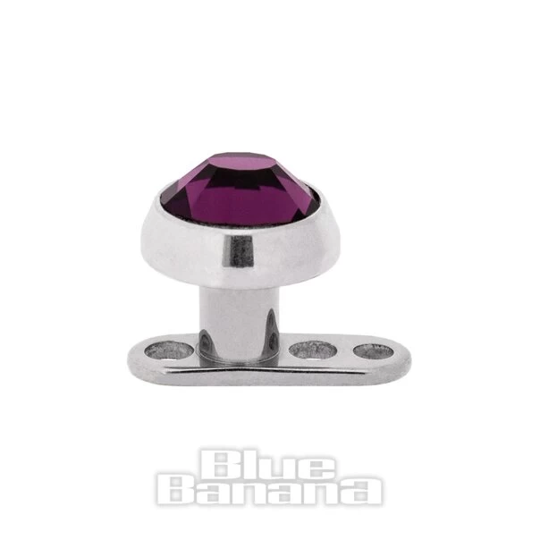 Blue Banana Polished Titanium 5mm Microdermal (Amethyst) 3 Blue Banana Polished Titanium 5mm Microdermal (Amethyst)