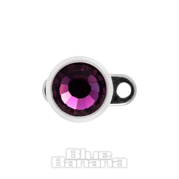 Blue Banana Polished Titanium 5mm Microdermal (Amethyst) 4 Blue Banana Polished Titanium 5mm Microdermal (Amethyst) - Image 2