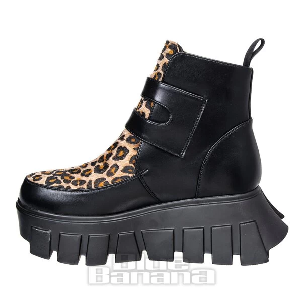Lamoda Leopard Two Buckle Platform Ankle Boots (Black) 5 Lamoda Leopard Two Buckle Platform Ankle Boots (Black) - Image 3