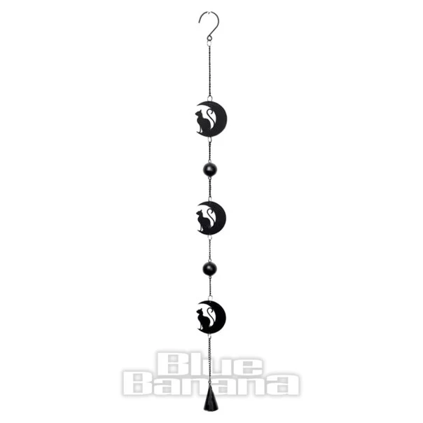 Alchemy Gothic Black Cat & Moon Hanging Decoration (Black) 3 Alchemy Gothic Black Cat & Moon Hanging Decoration (Black)