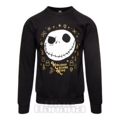 Nightmare Before Christmas Holiday Scare King Crew Neck Sweater (Black)