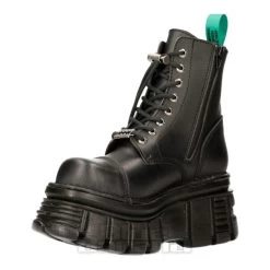 New Rock M-NEWMILI083-VS2 Vegan Military Boots (Black) -Unique Clothing&Accessories 140091 m newmili083 vs2 b
