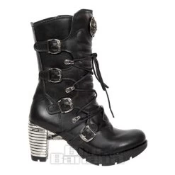 New Rock M-TR003-VS1 Vegan Heeled Boots (Black) -Unique Clothing&Accessories 140110 m tr003 vs1 a