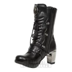 New Rock M-TR003-VS1 Vegan Heeled Boots (Black) -Unique Clothing&Accessories 140110 m tr003 vs1 b