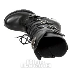 New Rock M-TR003-VS1 Vegan Heeled Boots (Black) -Unique Clothing&Accessories 140110 m tr003 vs1 f