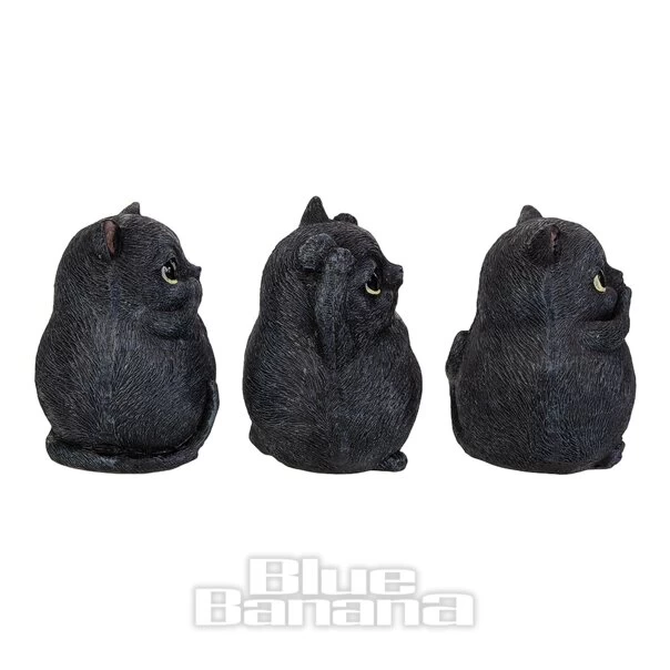 Nemesis Now Three Wise Fat Cats Figurine (8.5cm) 4 Nemesis Now Three Wise Fat Cats Figurine (8.5cm) - Image 2