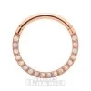 Blue Banana Rose Gold Small Gem 1.2mm Hinged Segment Ring (Half Opal) -Unique Clothing&Accessories 142645
