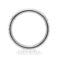 Blue Banana Surgical Steel 1.2mm Hinged Segment Ring (Half Opal)
