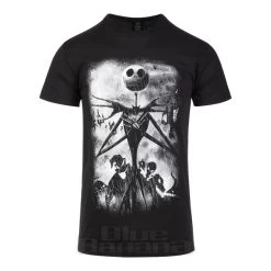 Nightmare Before Christmas Stormy Skies T Shirt (Black)