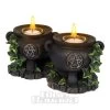 Nemesis Now Ivy Cauldron Candle Holder (11cm Pair) -Unique Clothing&Accessories 143192