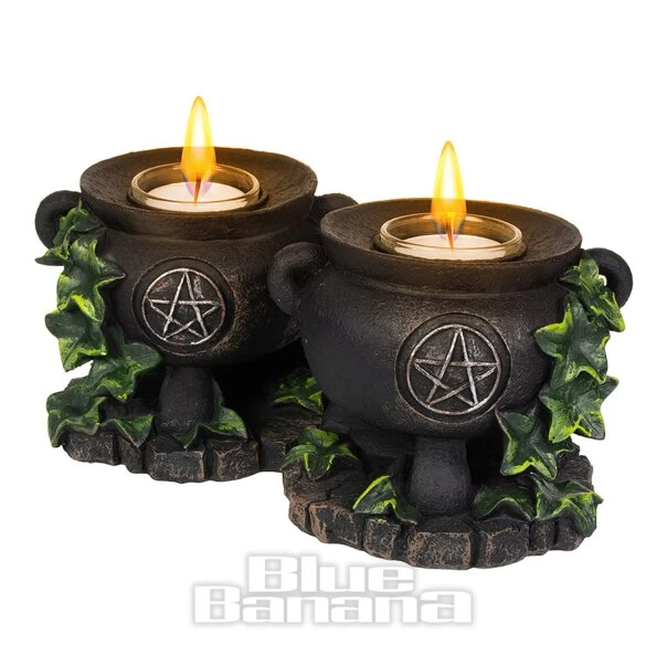 Nemesis Now Ivy Cauldron Candle Holder (11cm Pair) 3 Nemesis Now Ivy Cauldron Candle Holder (11cm Pair)