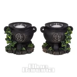 Nemesis Now Ivy Cauldron Candle Holder (11cm Pair) 9 Nemesis Now Ivy Cauldron Candle Holder (11cm Pair) -Unique Clothing&Accessories 143192 a