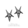 Alchemy Gothic Baphomet Stud Earrings (Silver) -Unique Clothing&Accessories 144567