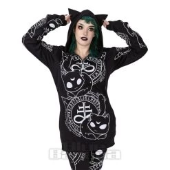 Heartless Cat Craft Hoodie (Black/White)