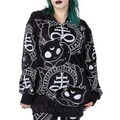 Heartless Cat Craft Hoodie (Black/White) -Unique Clothing&Accessories 144736 f