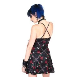Jawbreaker Skull & Roses Cami Midi Dress (Black) 8 Jawbreaker Skull & Roses Cami Midi Dress (Black) -Unique Clothing&Accessories 145258 a