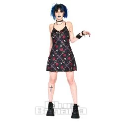Jawbreaker Skull & Roses Cami Midi Dress (Black) 10 Jawbreaker Skull & Roses Cami Midi Dress (Black) -Unique Clothing&Accessories 145258 c