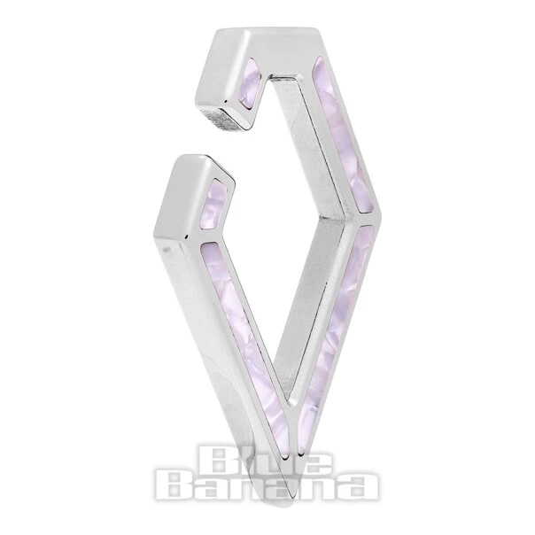 Blue Banana Pentagon Surgical Steel Ear Hanger (Steel/Pearl) 4 Blue Banana Pentagon Surgical Steel Ear Hanger (Steel/Pearl) - Image 2