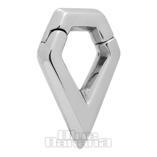 Blue Banana Plain Pentagon Surgical Steel Ear Hanger (Silver) 5 Blue Banana Plain Pentagon Surgical Steel Ear Hanger (Silver) - Image 3