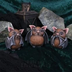 Nemesis Now 3 Wise Bats Figurine (8.5cm) -Unique Clothing&Accessories 146581 h