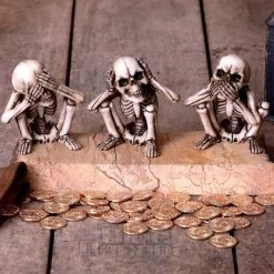 Nemesis Now 3 Wise Skellington Figurines (9.5cm) -Unique Clothing&Accessories 146609 e