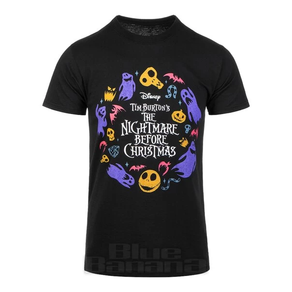 Nightmare Before Christmas Character Flight Circle T Shirt (Black) 3 Nightmare Before Christmas Character Flight Circle T Shirt (Black)