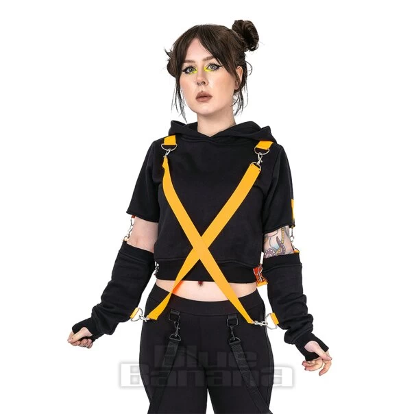 Poizen Industries Dystopian Hoodie (Black/Orange) 3 Poizen Industries Dystopian Hoodie (Black/Orange)