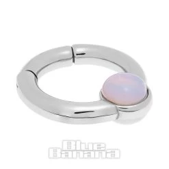Blue Banana Opal Circle Surgical Steel Hanger (Silver) -Unique Clothing&Accessories 147432 c
