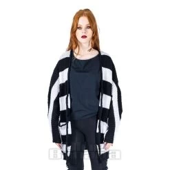 Heartless In A Daze Cardigan (Black/White)