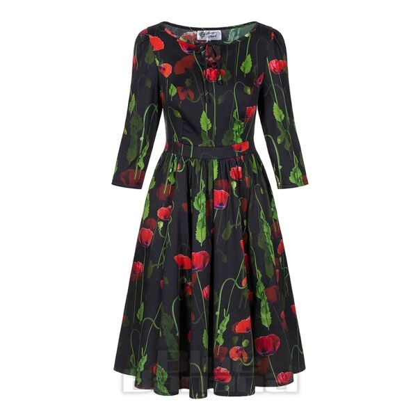 Bleeding Heart Poppies Dress (Black) 3 Bleeding Heart Poppies Dress (Black)