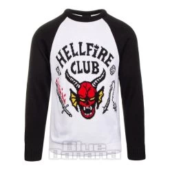 Stranger Things Hellfire Club Knit Jumper (Black/White)