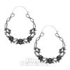 Blue Banana Rose Vine Plug Hoop Earrings (Silver) -Unique Clothing&Accessories 149712