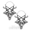 Blue Banana Baphomet Goat Plug Hoop Earrings (Silver)